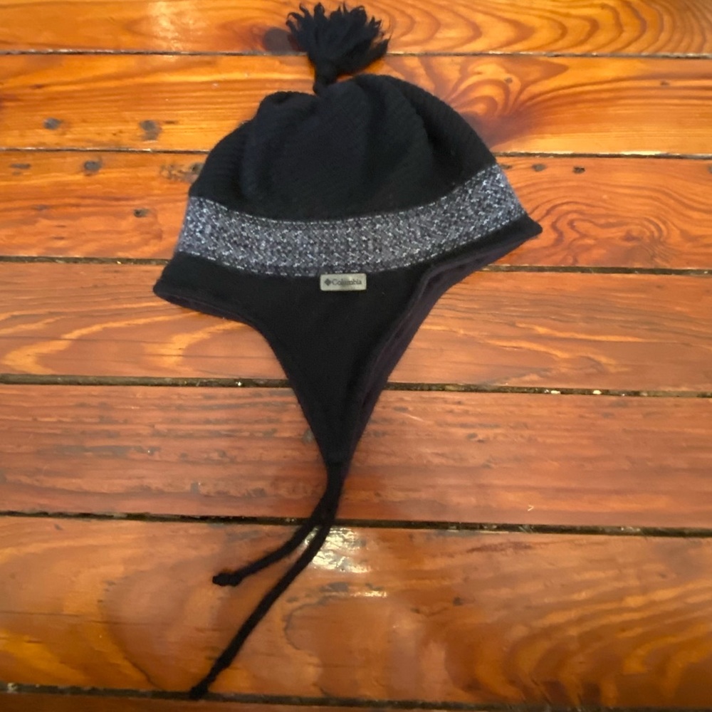 Columbia Black Wool Beanie Hat Kids One Size Unisex